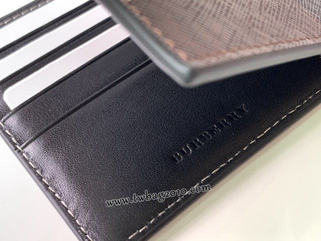 Burberry專門店新款男士錢包 巴寶莉Vintage格紋環保帆布兩折短夾 yxb1318